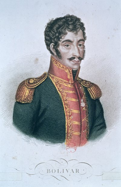 Ritratto di Simon Bolivar (1783-1830) da French School